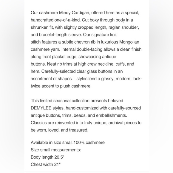 New! Demylee NY small sage green mindy cashmere cardigan . - Picture 8 of 13